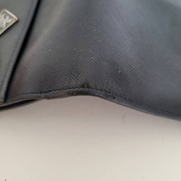 PRADA Black Nero Saffiano Leather Wallet Large Bifold Compact Unisex Authentic - Picture 8 of 14